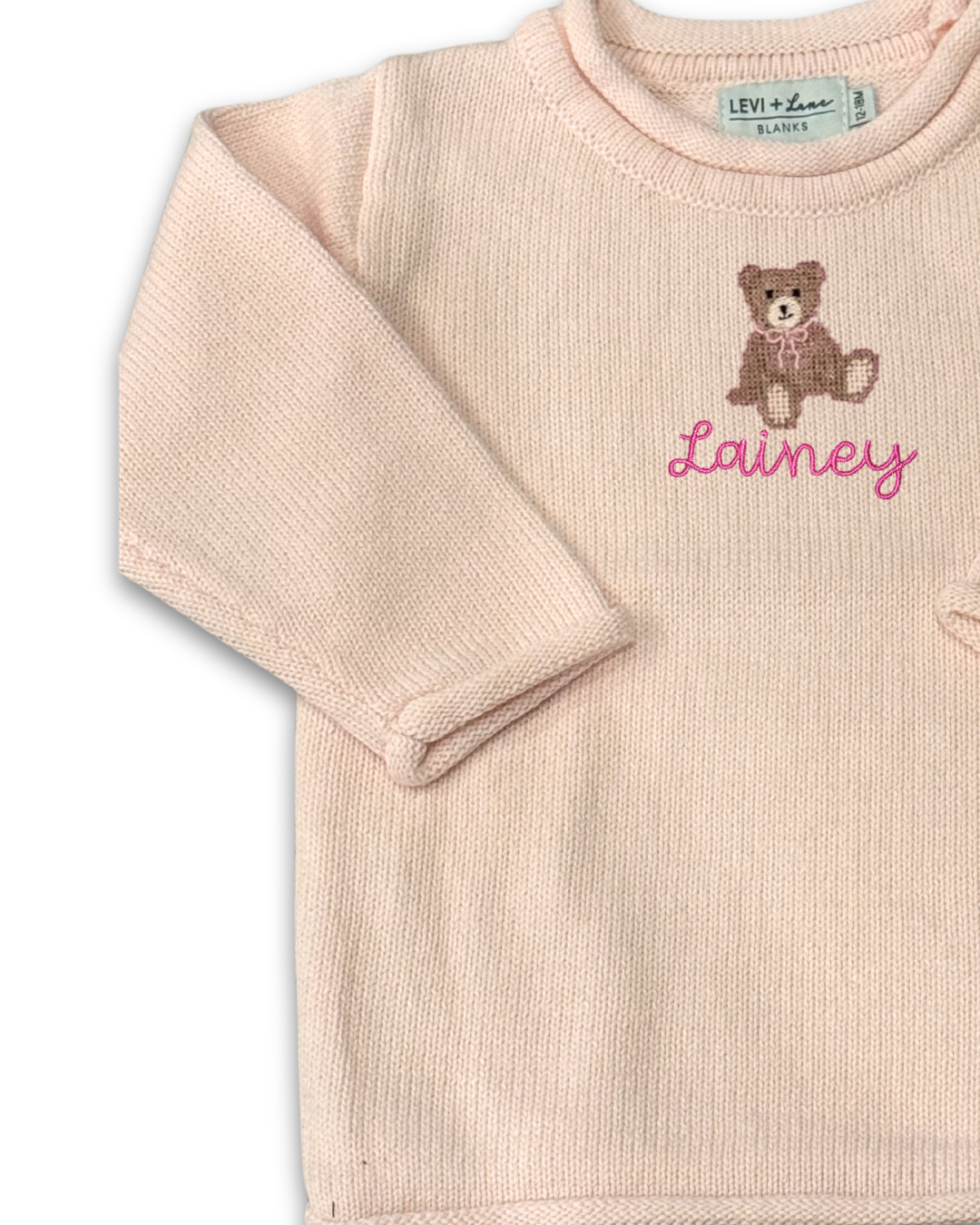 Girl Teddy Bear Name Sweater