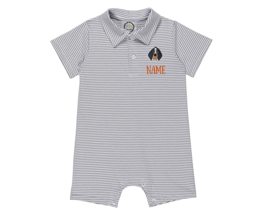 Smokey Striped Polo Romper