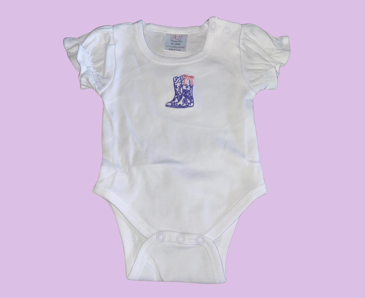 Cowgirl Boot Ruffle Onesie