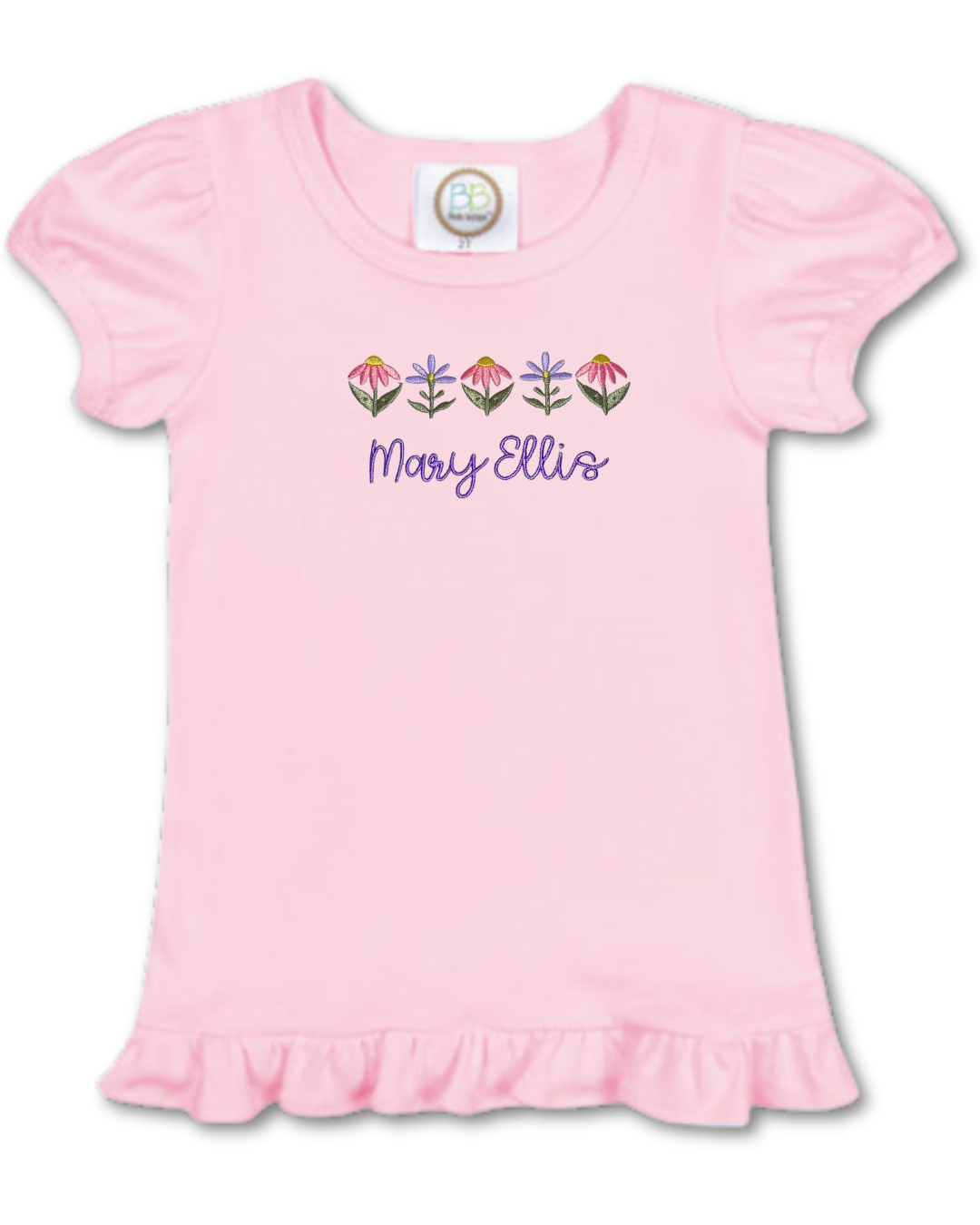 Personalized Floral Ruffle Tee