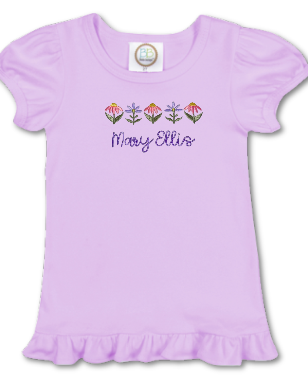 Personalized Floral Ruffle Tee