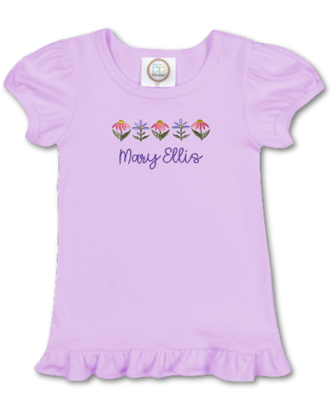 Personalized Floral Ruffle Tee