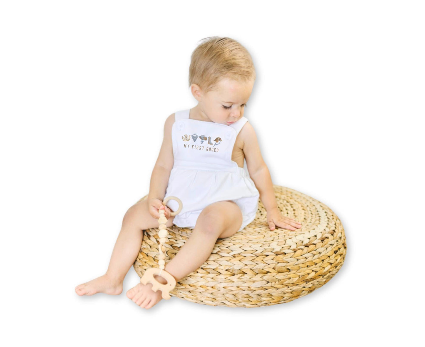 My First Rodeo- Cowboy Embroidered Baby Sunsuit - Western Sun Bubble Suit- Cute Rodeo Outfit for Boys