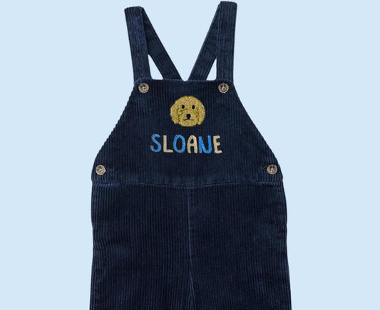 Goldendoodle Corduroy Overalls
