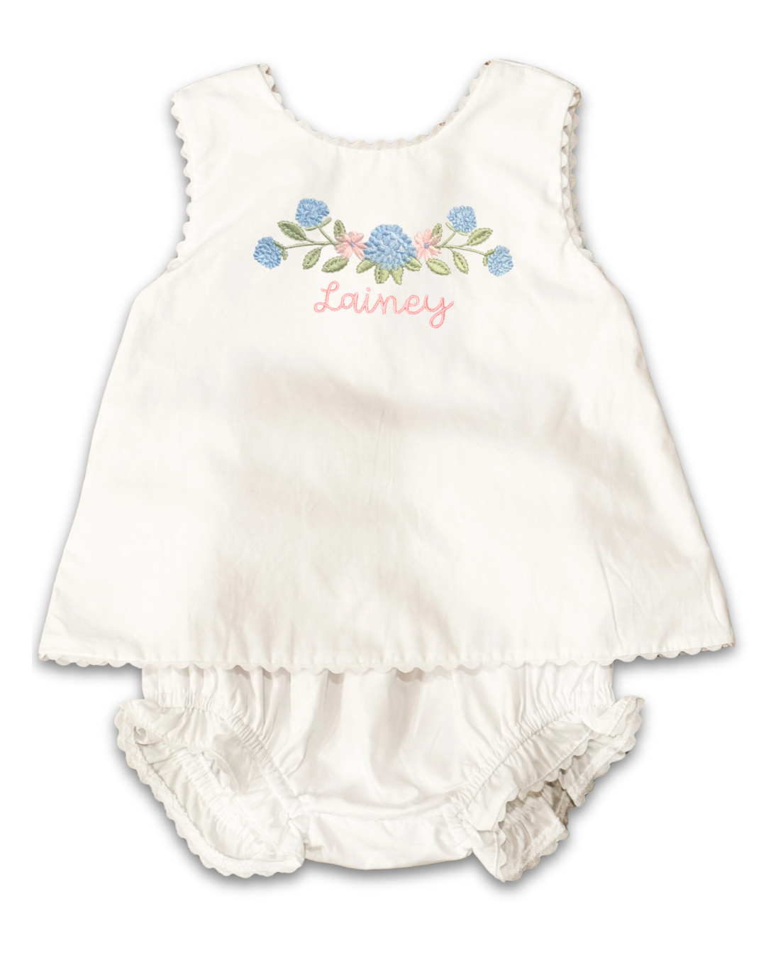 Blue Hydrangea Diaper Set