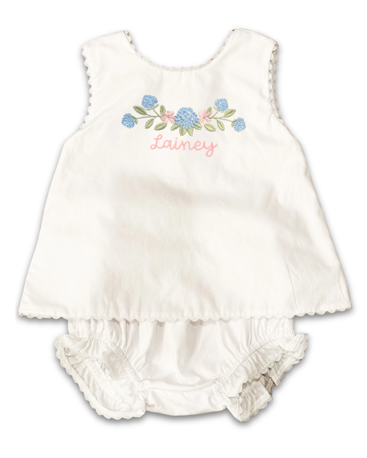 Blue Hydrangea Diaper Set