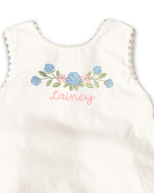 Blue Hydrangea Diaper Set