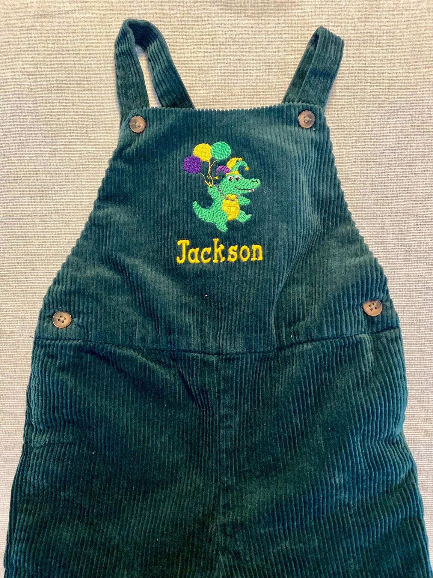 Mardi Gras Corduroy Overalls