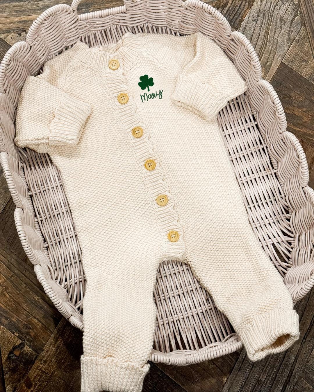 Shamrock Button Up Knit Romper