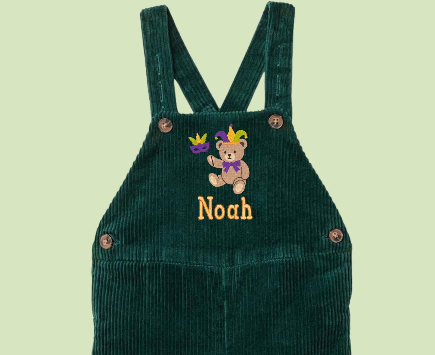 Mardi Gras Corduroy Overalls