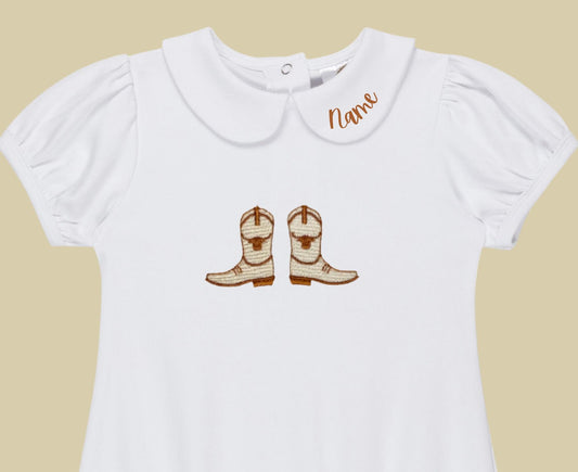 Longhorn Boots Puff Sleeve Bubble - Girls