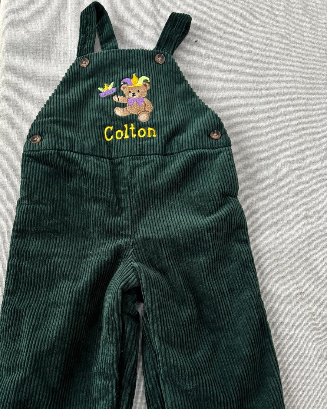 Mardi Gras Corduroy Overalls