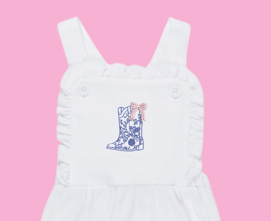 Cowgirl Boots Baby Sunsuit