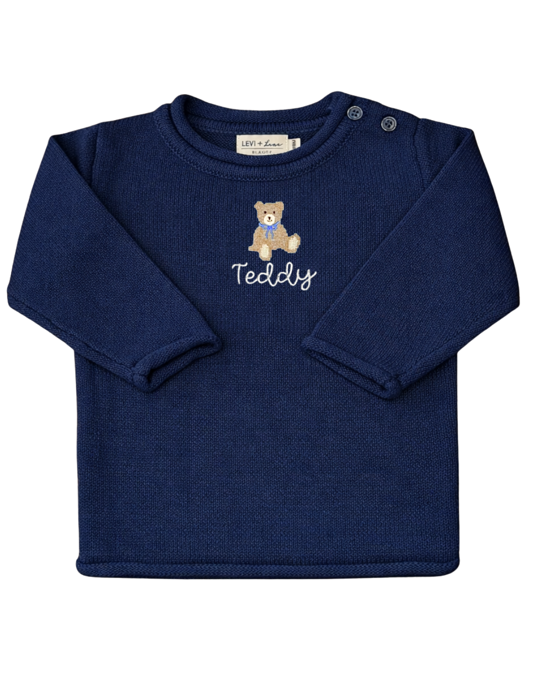 Boy Teddy Bear Name Sweater