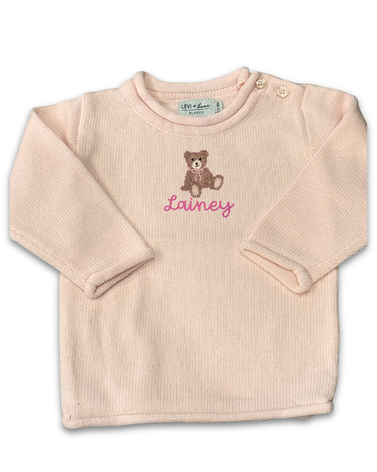 Girl Teddy Bear Name Sweater