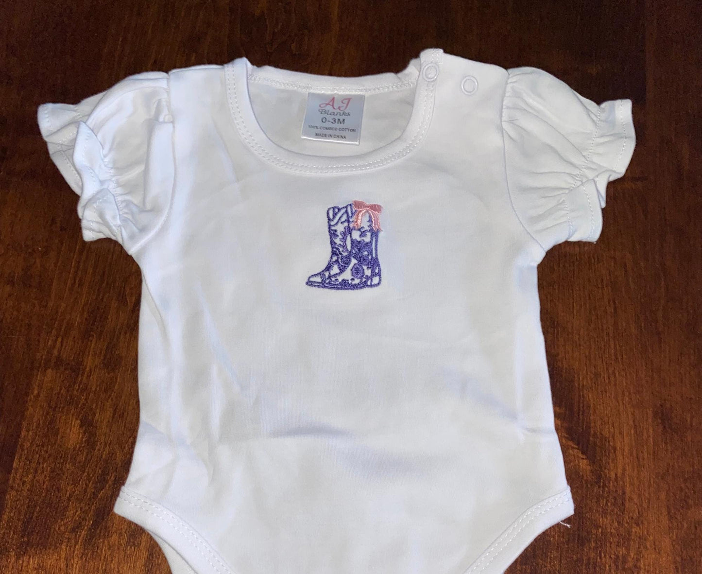 Cowgirl Boot Ruffle Onesie