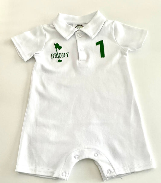 Baby Golf Caddie Polo Romper