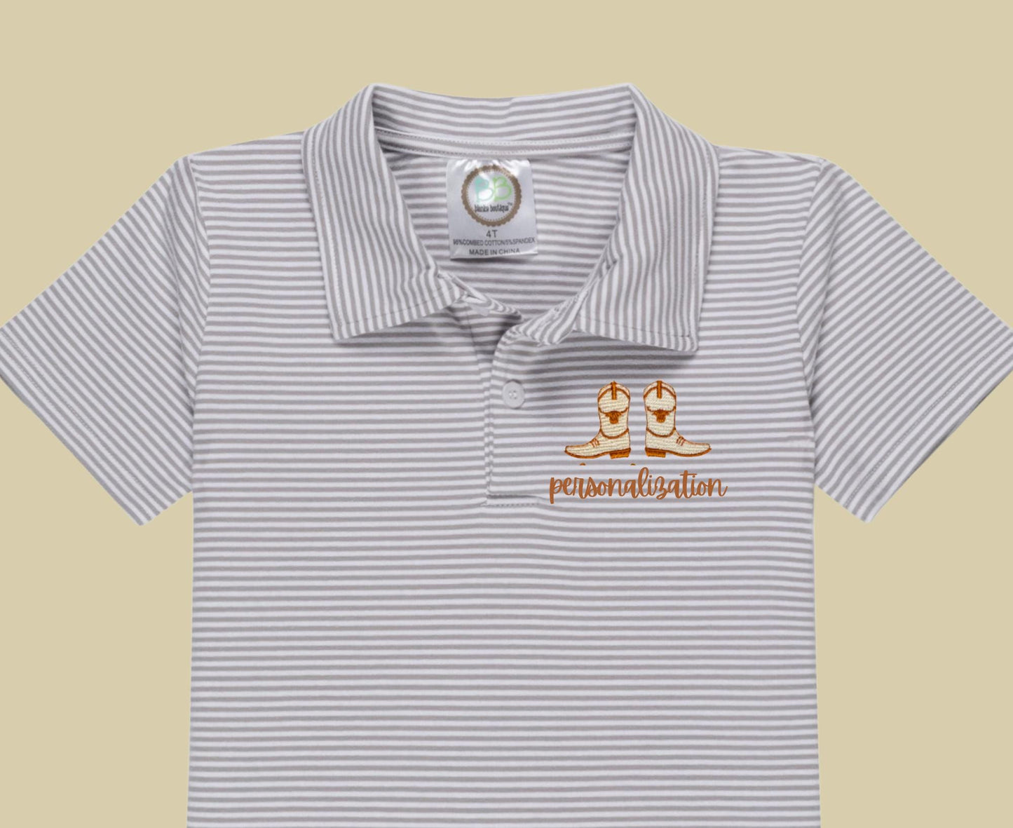 Longhorn Striped Polo Shirt