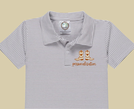 Longhorn Striped Polo - Boys