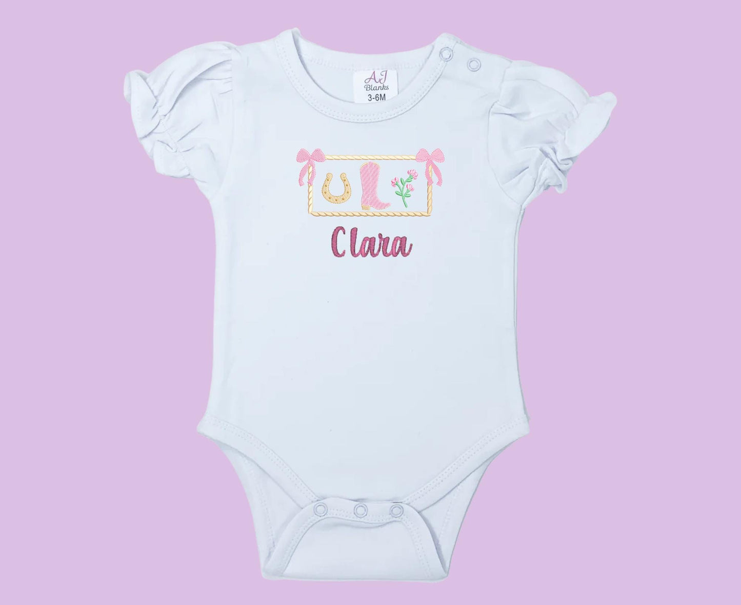 Cowgirl Boots Ruffle Onesie