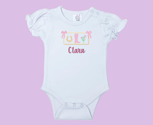 Cowgirl Boots Ruffle Onesie