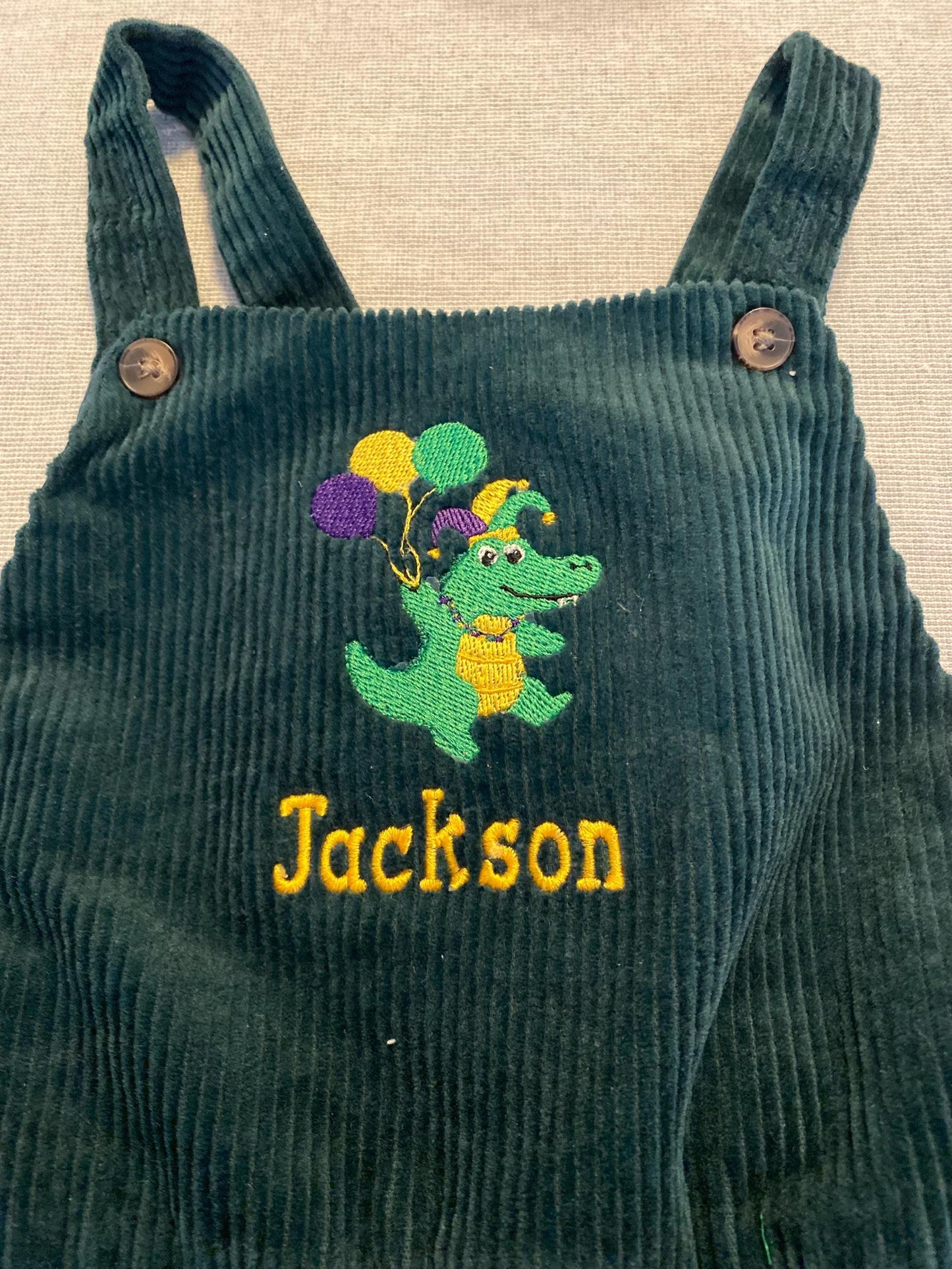 Mardi Gras Corduroy Overalls