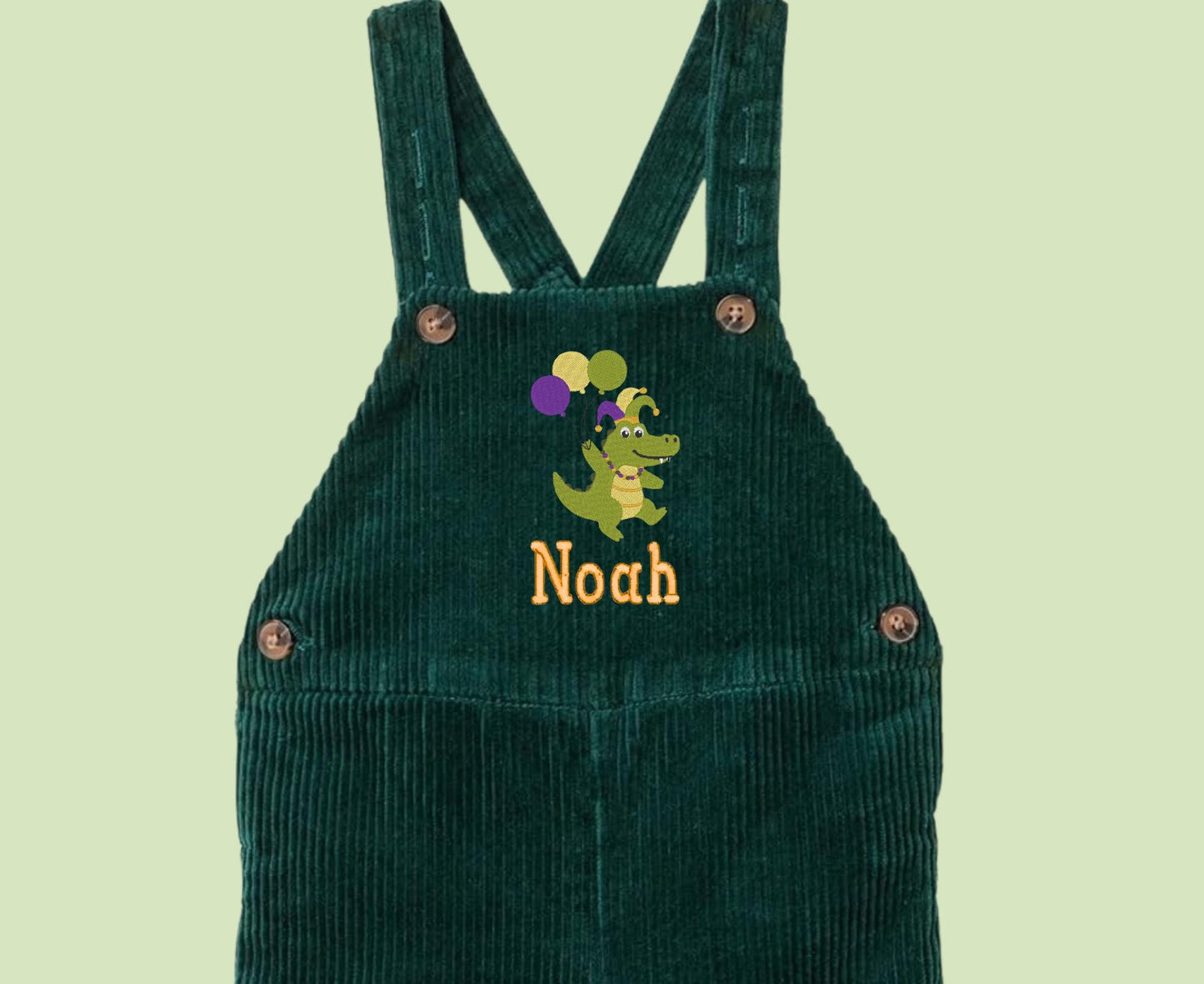 Mardi Gras Corduroy Overalls