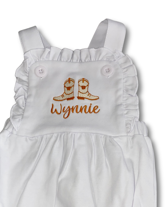 Girls Longhorn Boots Baby Sunsuit