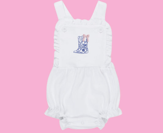 Cowgirl Boots Baby Sunsuit