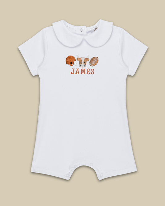 Longhorn Football Peter Pan Romper