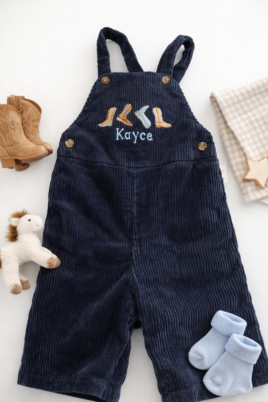 Cowboy Boots Corduroy Overalls