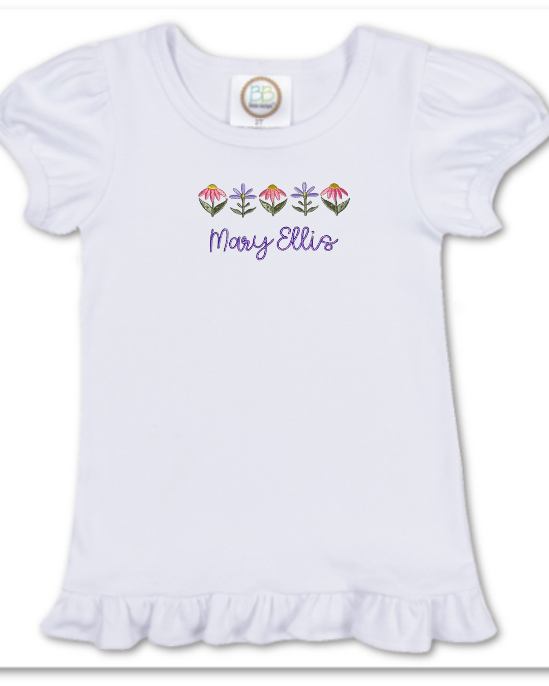 Personalized Floral Ruffle Tee