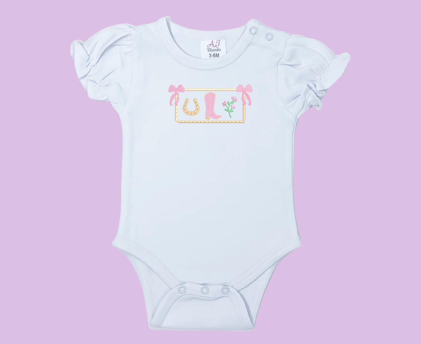 Cowgirl Boots Ruffle Onesie