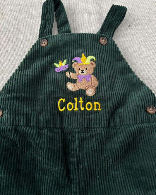 Mardi Gras Corduroy Overalls